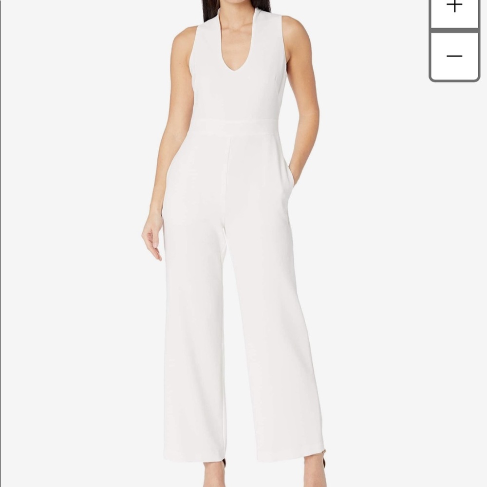 Vince Camuto White Sleeveless Jumpsuit